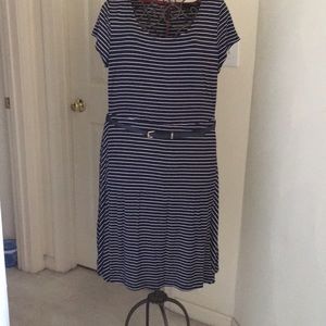 The Limited navy and white striped dress Large